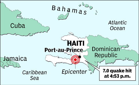 The 7.0 earthquake hit the Caribbean nation on January 12, 2010.